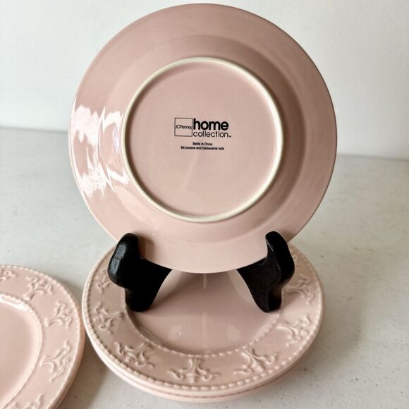 Set Of 4 JCPenney Home Collection 6 1/8” Appetizer Bread Plates Pink - Picture 6 of 9